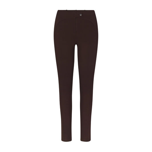 THE ESSENTIAL COLLECTION ZIP FRONT LEGGING | ESPRESSO