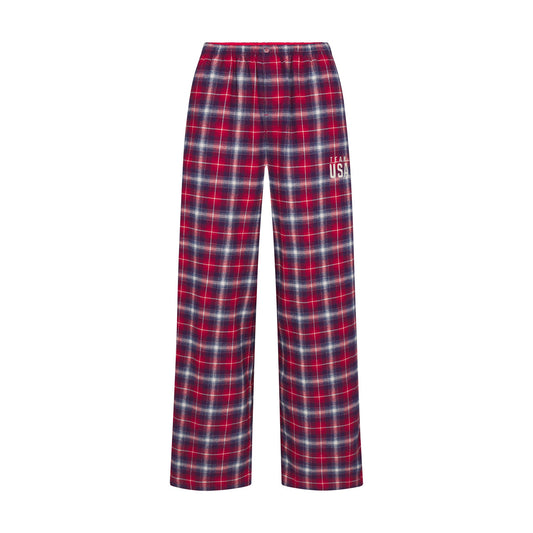 SKIMS FOR TEAM USA FLANNEL SLEEP OLYMPIC PANT | RED PLAID