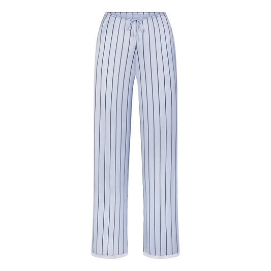 WOVEN SHINE LACE PANT | PERIWINKLE WIDE STRIPE