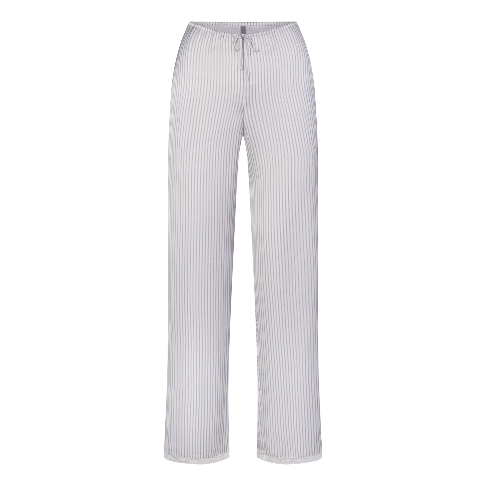 WOVEN SHINE LACE PANT | SILVER TRIPLE PINSTRIPE