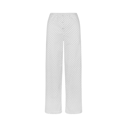 COTTON POPLIN SLEEP STRAIGHT LEG PANT | ONYX DOT PRINT