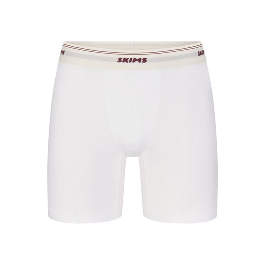 SKIMS COTTON RIB MENS 5" BOXER BRIEF | CHALK