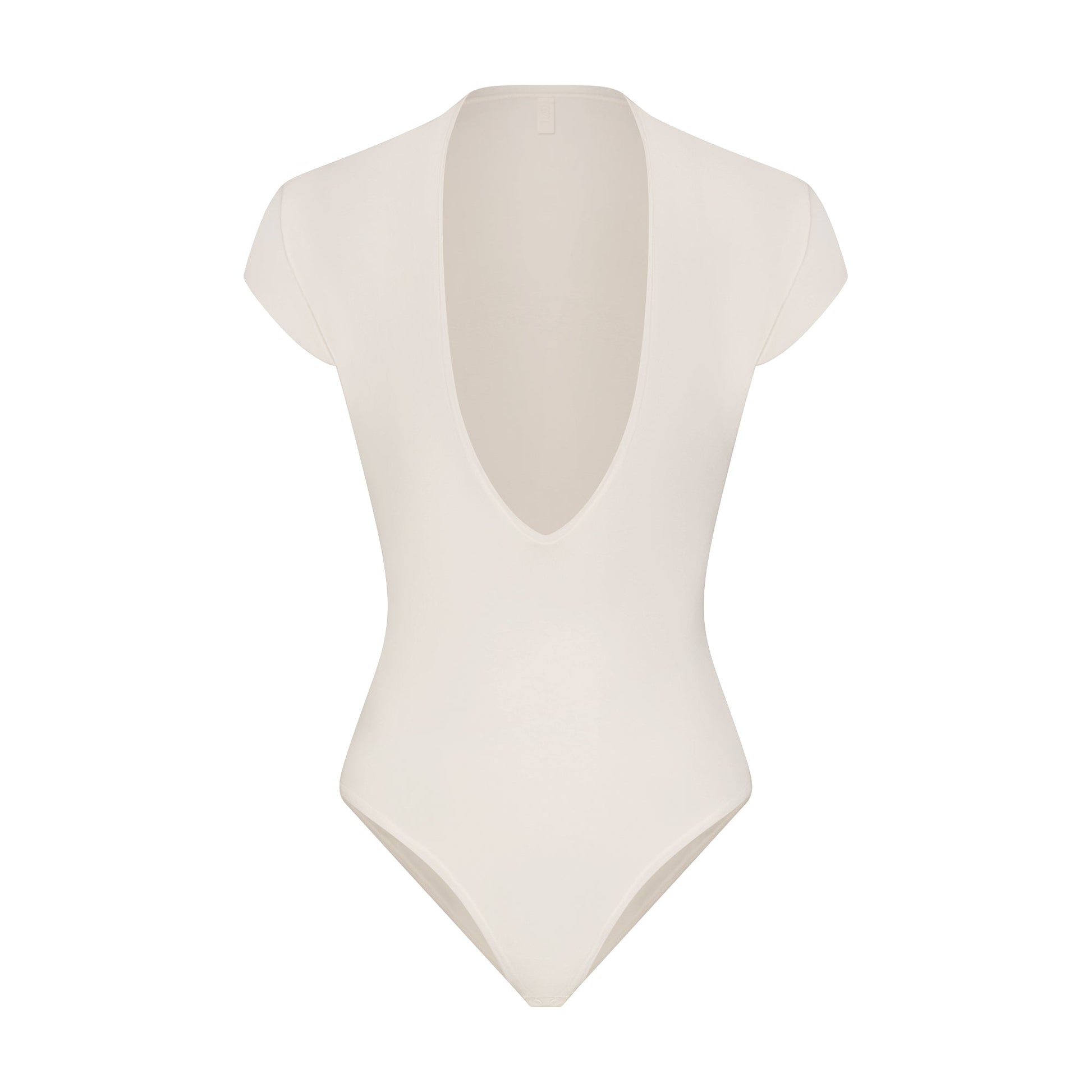 COTTON JERSEY DEEP PLUNGE BODYSUIT | MARBLE