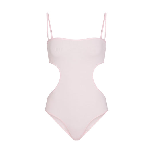 COTTON RIB CUT OUT BODYSUIT | CHERRY BLOSSOM