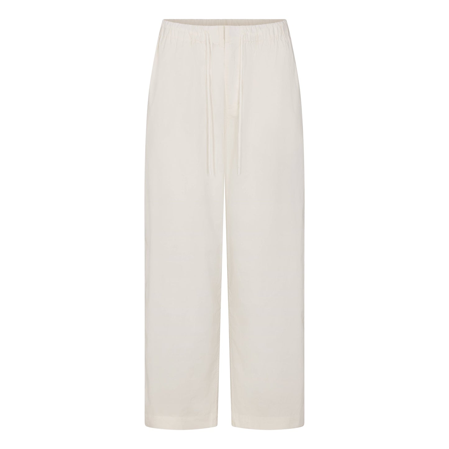 WOVEN COTTON OVERSIZED STRAIGHT LEG PANT | EGRET
