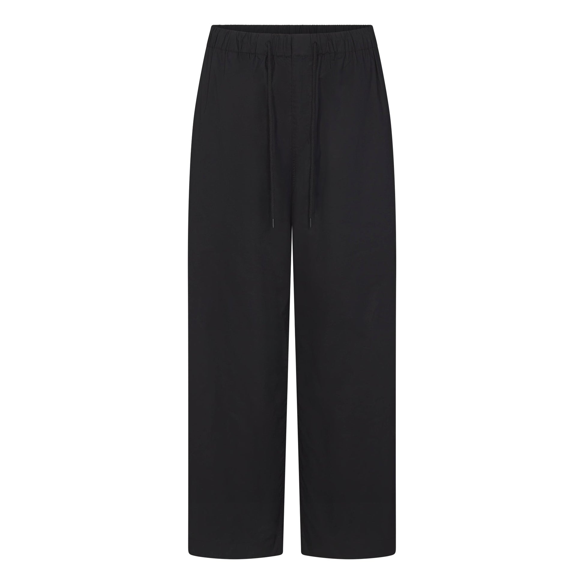 WOVEN COTTON OVERSIZED STRAIGHT LEG PANT | ONYX