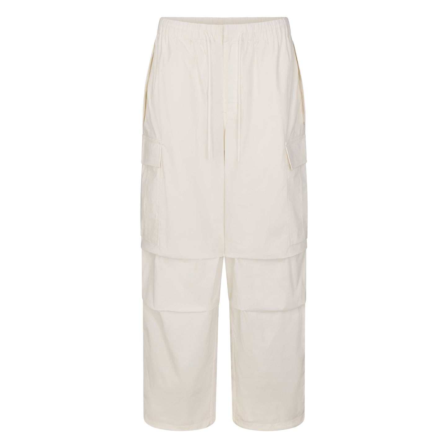 WOVEN COTTON OVERSIZED LOW RISE CARGO PANT | EGRET