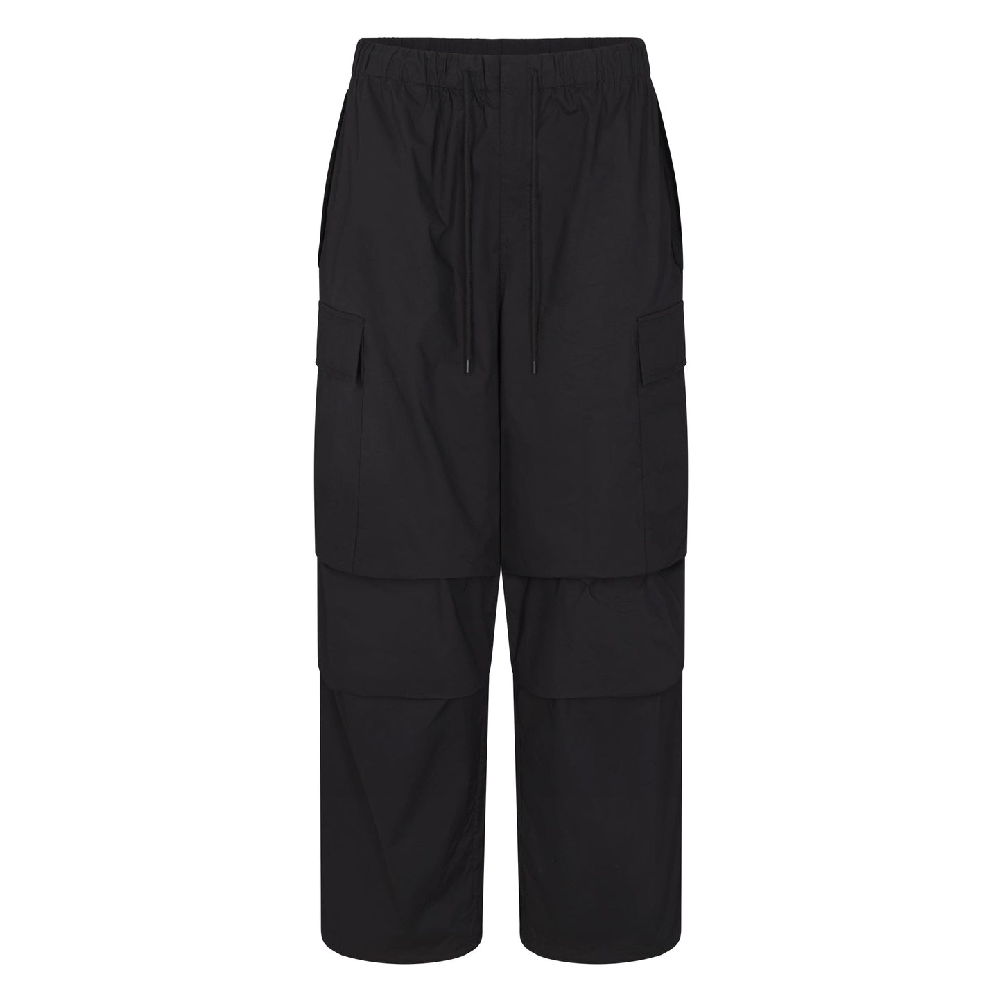 WOVEN COTTON OVERSIZED LOW RISE CARGO PANT | ONYX