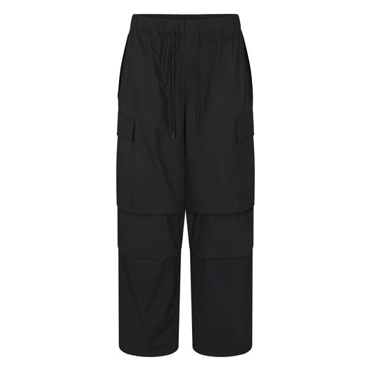 WOVEN COTTON OVERSIZED LOW RISE CARGO PANT | ONYX