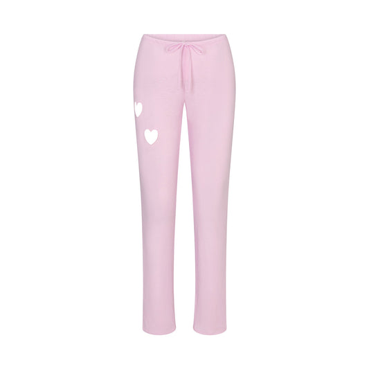 WORN IN JERSEY HEART STRAIGHT LEG PANT | BABY PINK