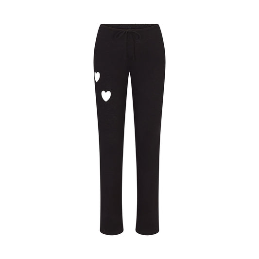 WORN IN JERSEY HEART STRAIGHT LEG PANT | WASHED ONYX