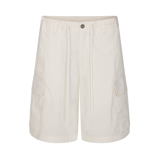 WOVEN COTTON OVERSIZED CARGO SHORT | EGRET