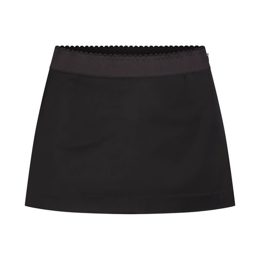 SATIN MINI SKIRT | OBSIDIAN