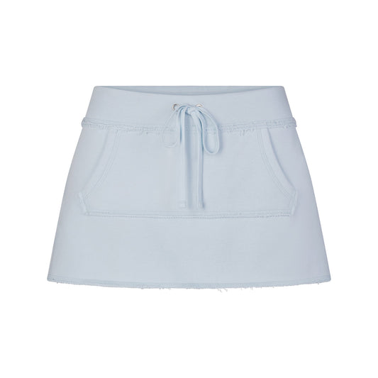 DRAPEY FRENCH TERRY MINI SKIRT | POWDER BLUE