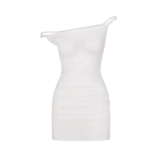 SWIM COVER-UPS COTTON OFF THE SHOULDER MINI DRESS | SNOW