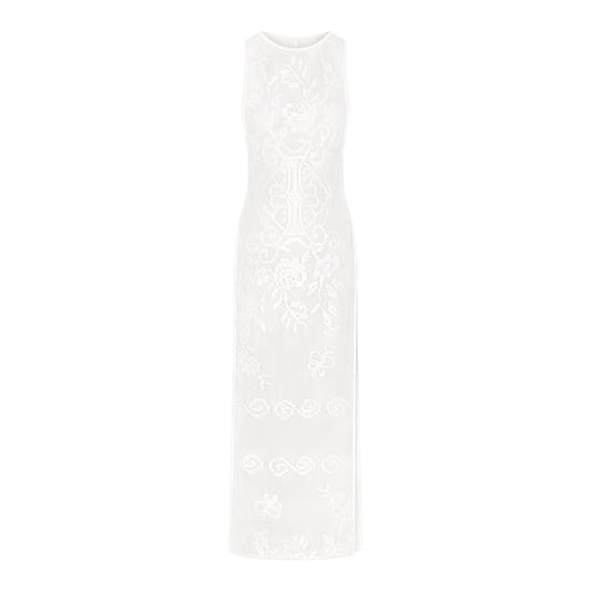 LACE COVER-UPS LONG DRESS | SNOW