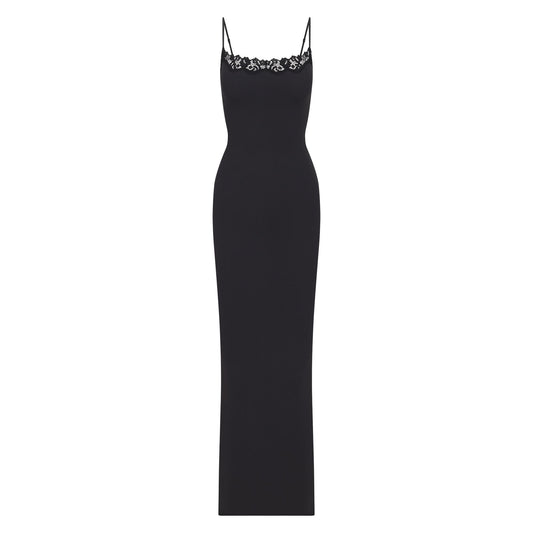FITS EVERYBODY LACE LONG SLIP DRESS | ONYX