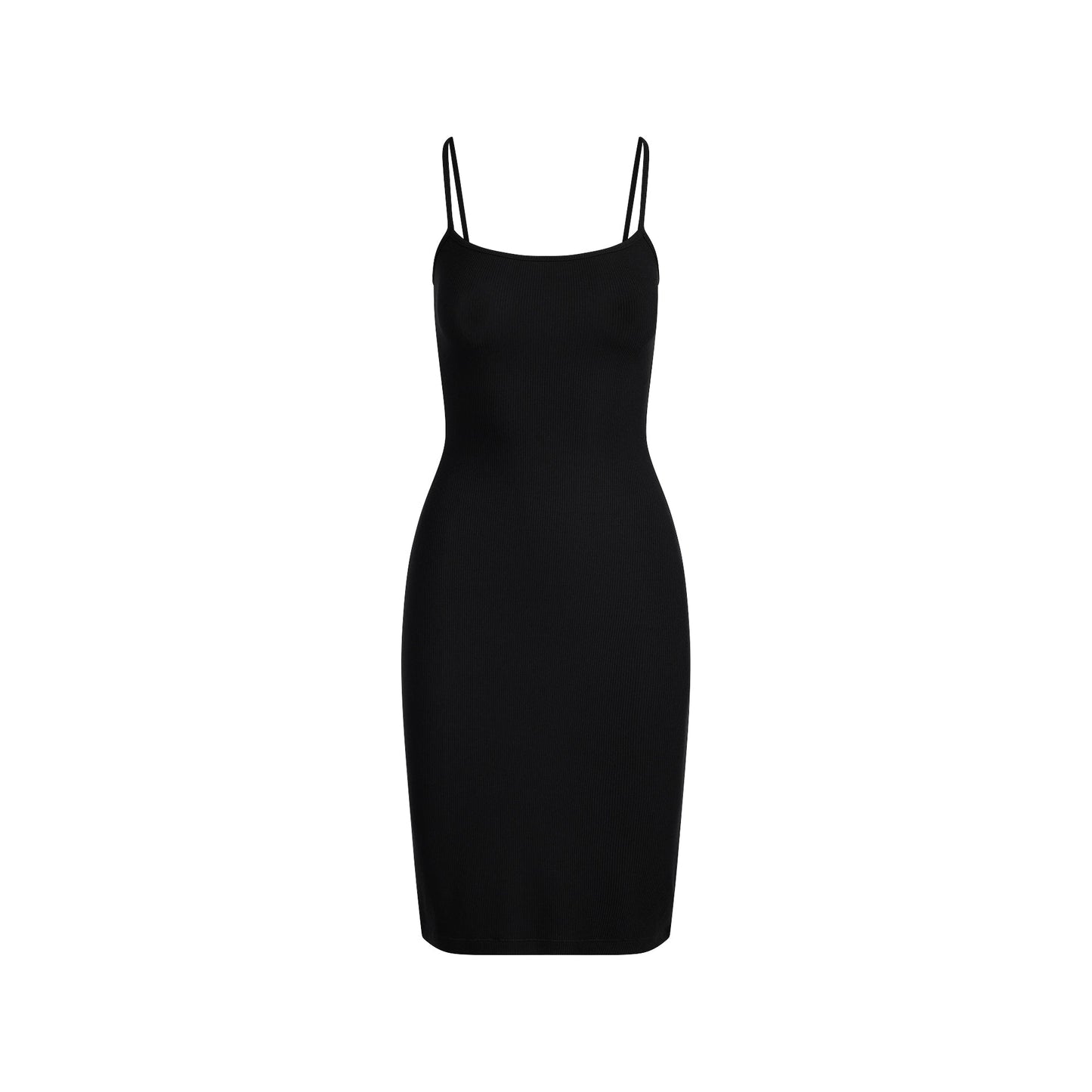 SOFT LOUNGE MIDI SLIP DRESS | ONYX