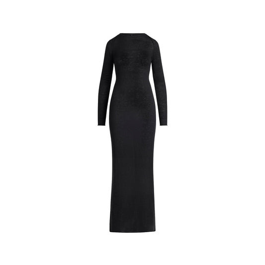 FEATHERWEIGHT CASHMERE LONG DRESS | ONYX