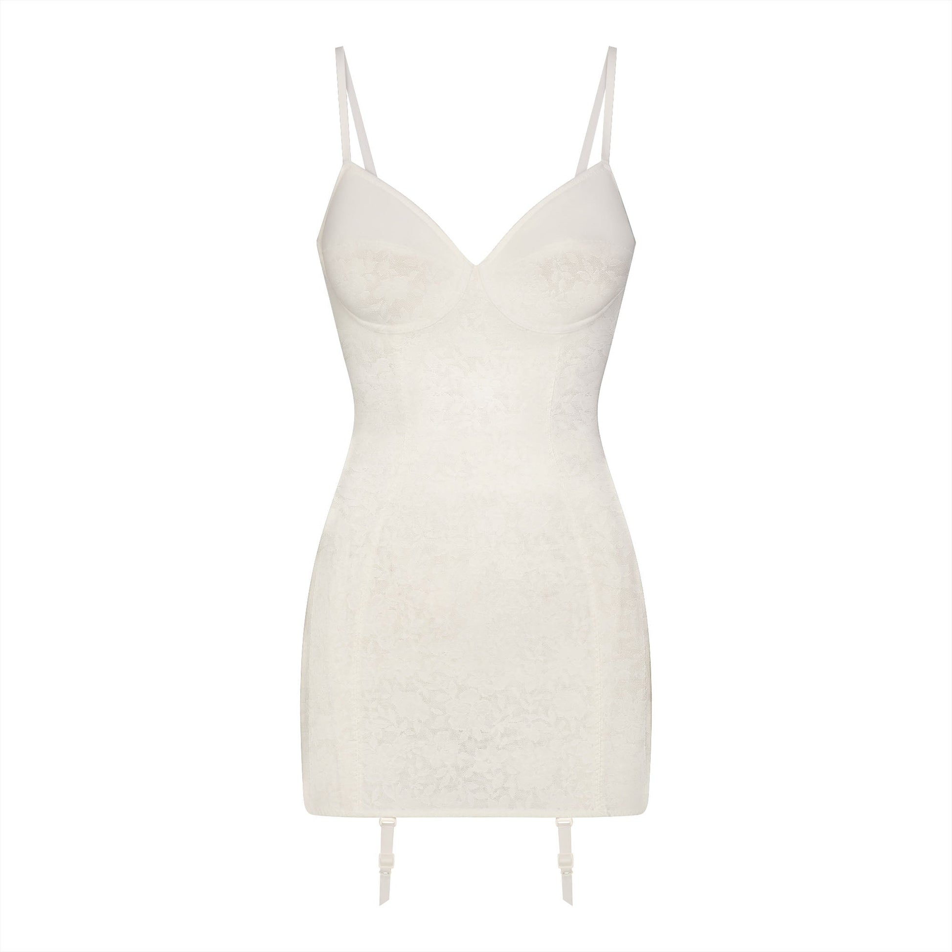 LACE SHAPEWEAR MINI SLIP DRESS | IVORY