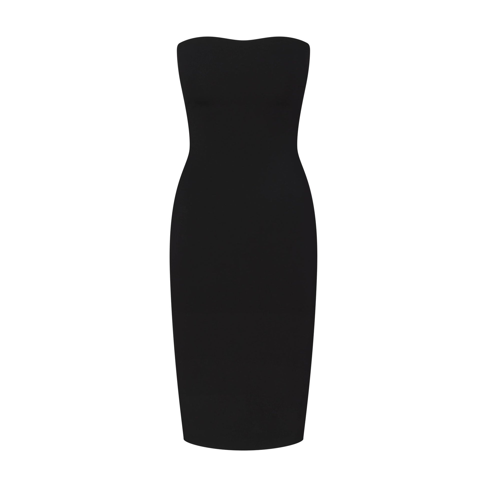 THE ESSENTIAL COLLECTION STRAPLESS MIDI DRESS | OBSIDIAN