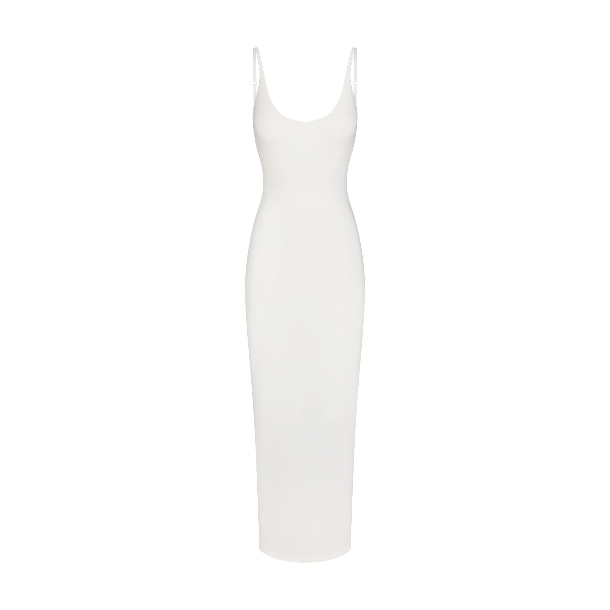 SMOOTH LAYERS SCOOP NECK LONG DRESS | EGRET