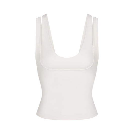 NikeSKIMS MATTE DOUBLE STRAP SCOOP TANK | IVORY