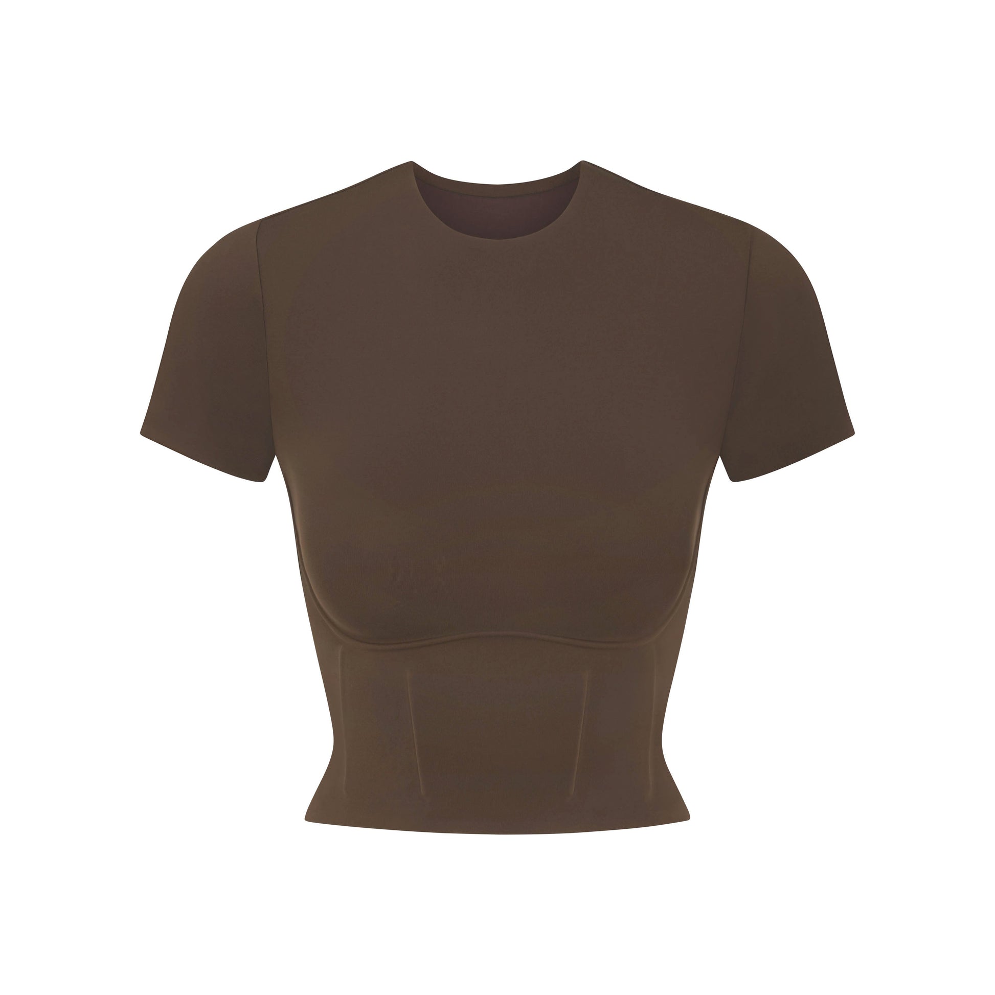 NikeSKIMS MATTE CROPPED CORSET TEE | DARK SEPIA