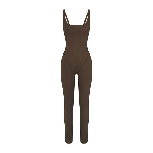 NikeSKIMS MATTE CORSET 29" ONE PIECE | DARK SEPIA