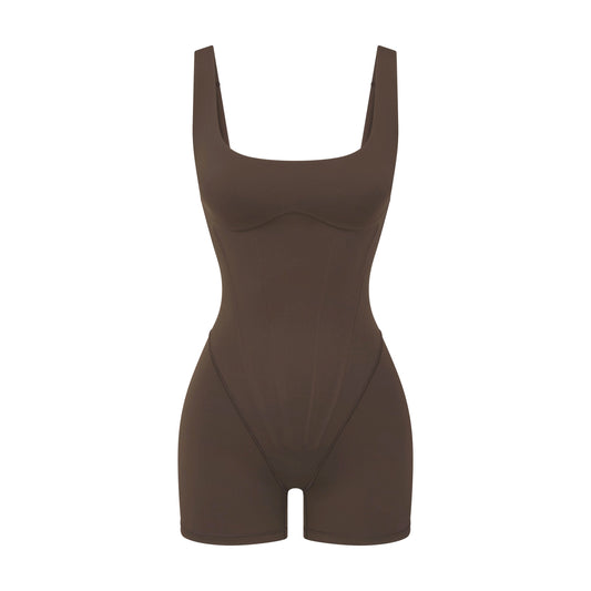 NikeSKIMS MATTE CORSET 2" ONE PIECE | DARK SEPIA