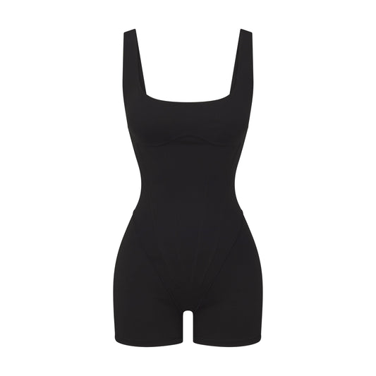 NikeSKIMS MATTE CORSET 2" ONE PIECE | OBSIDIAN