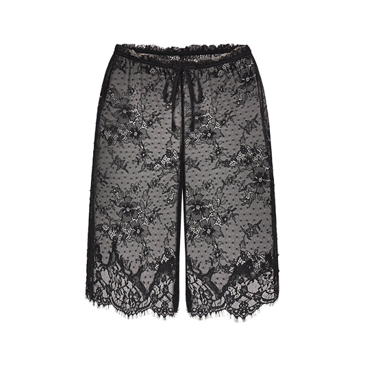 ULTRA FINE LACE LONG SHORT | OBSIDIAN