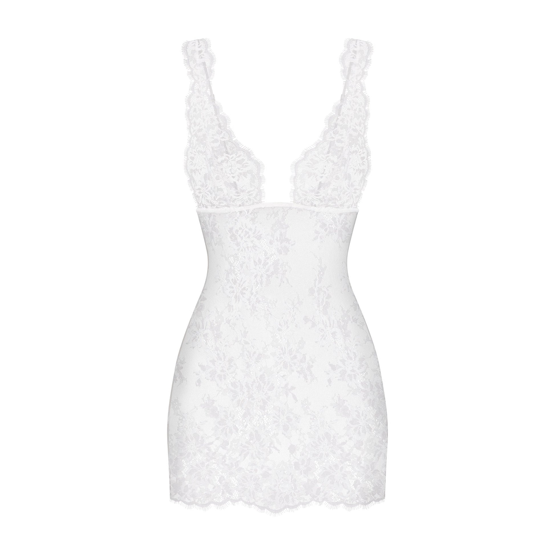 SKIMS LACE MINI SLIP DRESS | SNOW