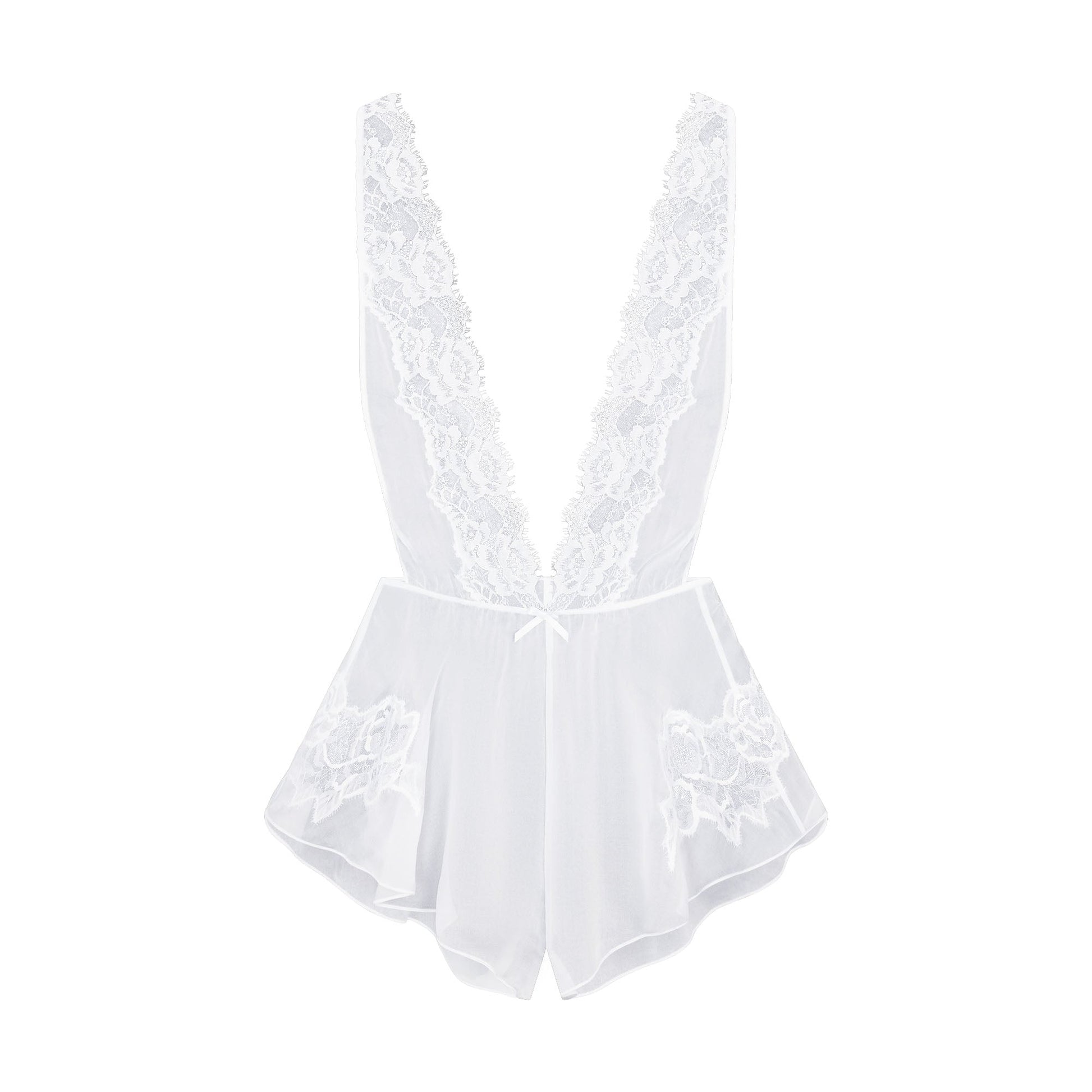 SKIMS ROMANCE PLUNGE TEDDY | IVORY