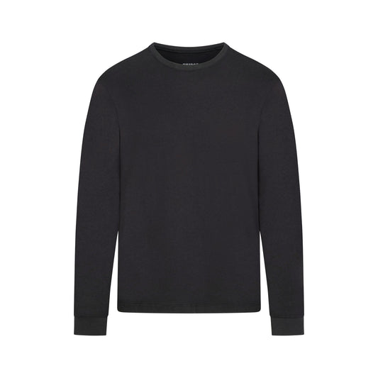 SKIMS COTTON MENS CLASSIC LONG SLEEVE T-SHIRT | ONYX