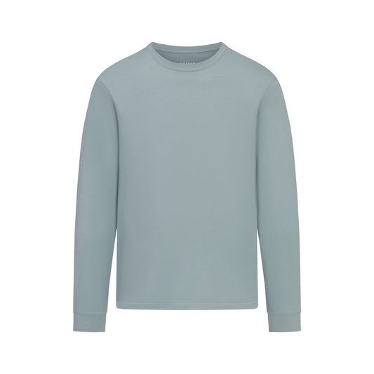 SKIMS COTTON MENS CLASSIC LONG SLEEVE T-SHIRT | SKY