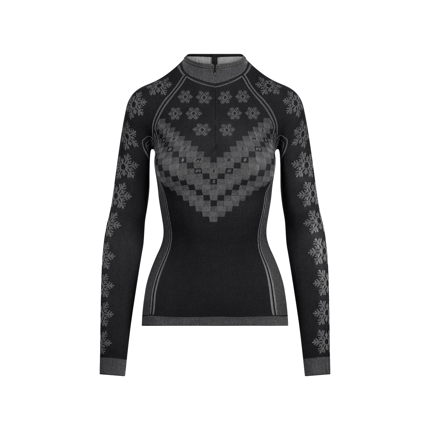 SKIMS FIRST LAYERS HALF ZIP LONG SLEEVE | OBSIDIAN WINTER FAIR ISLE