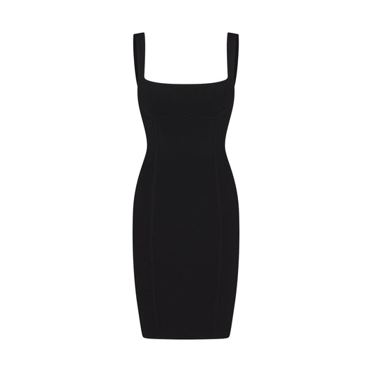 REFINED KNIT MIDI DRESS | OBSIDIAN