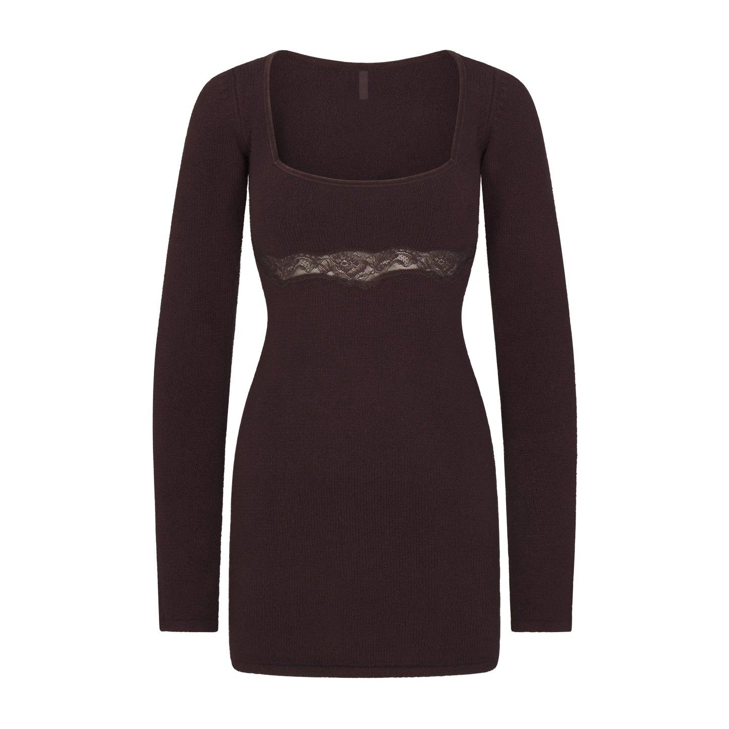 LACE KNIT LONG SLEEVE MINI DRESS | PHOENIX