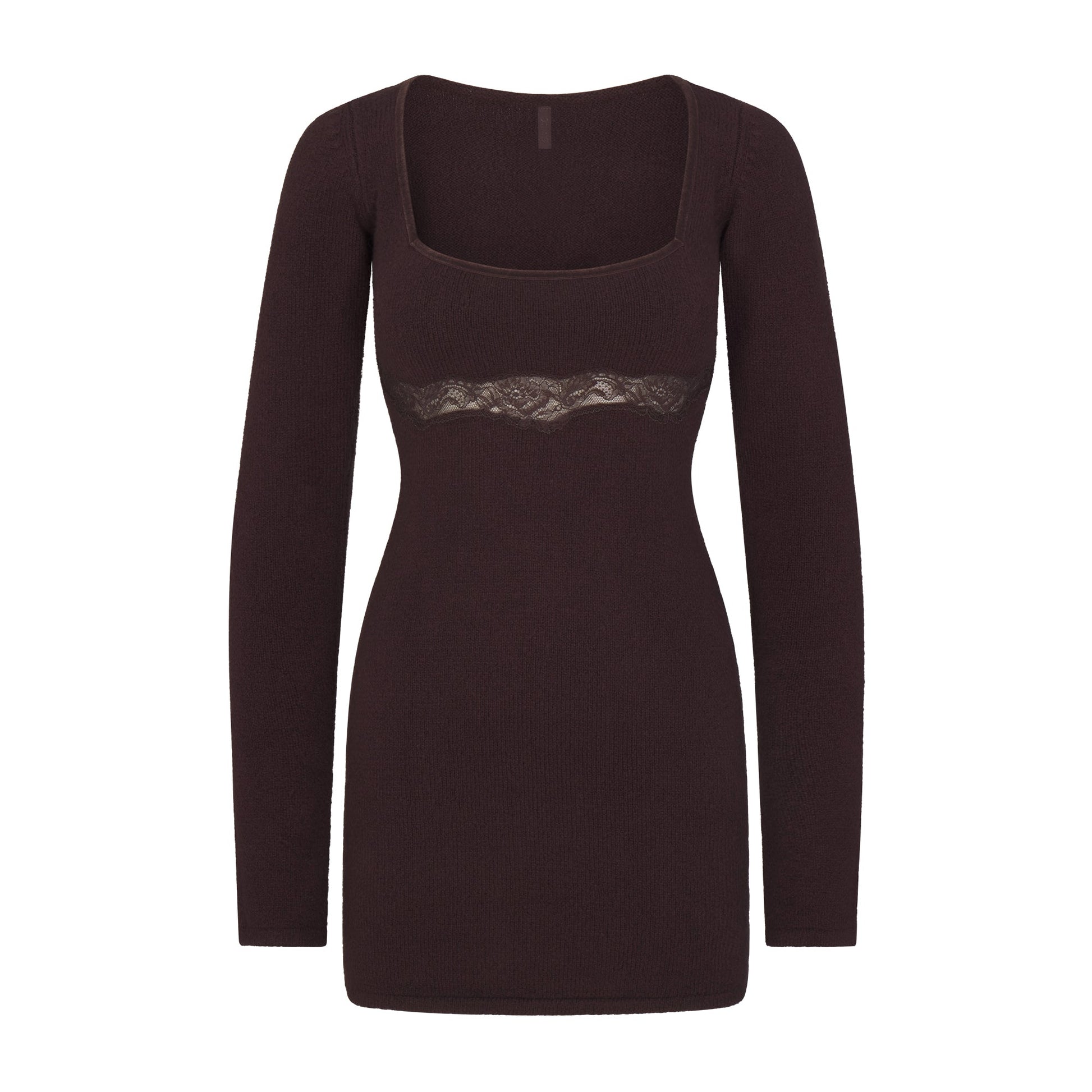 LACE KNIT LONG SLEEVE MINI DRESS | PHOENIX