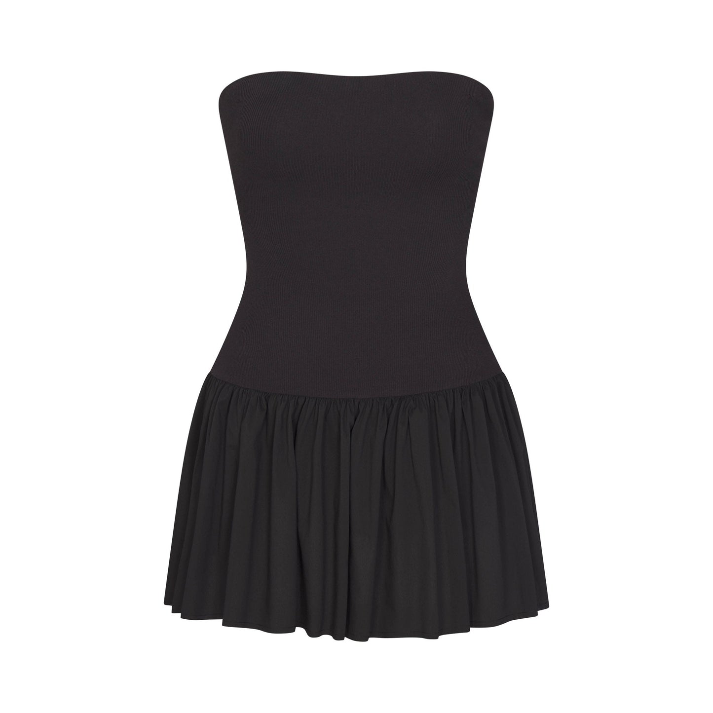 POPLIN APPAREL MINI TUBE DRESS | ONYX