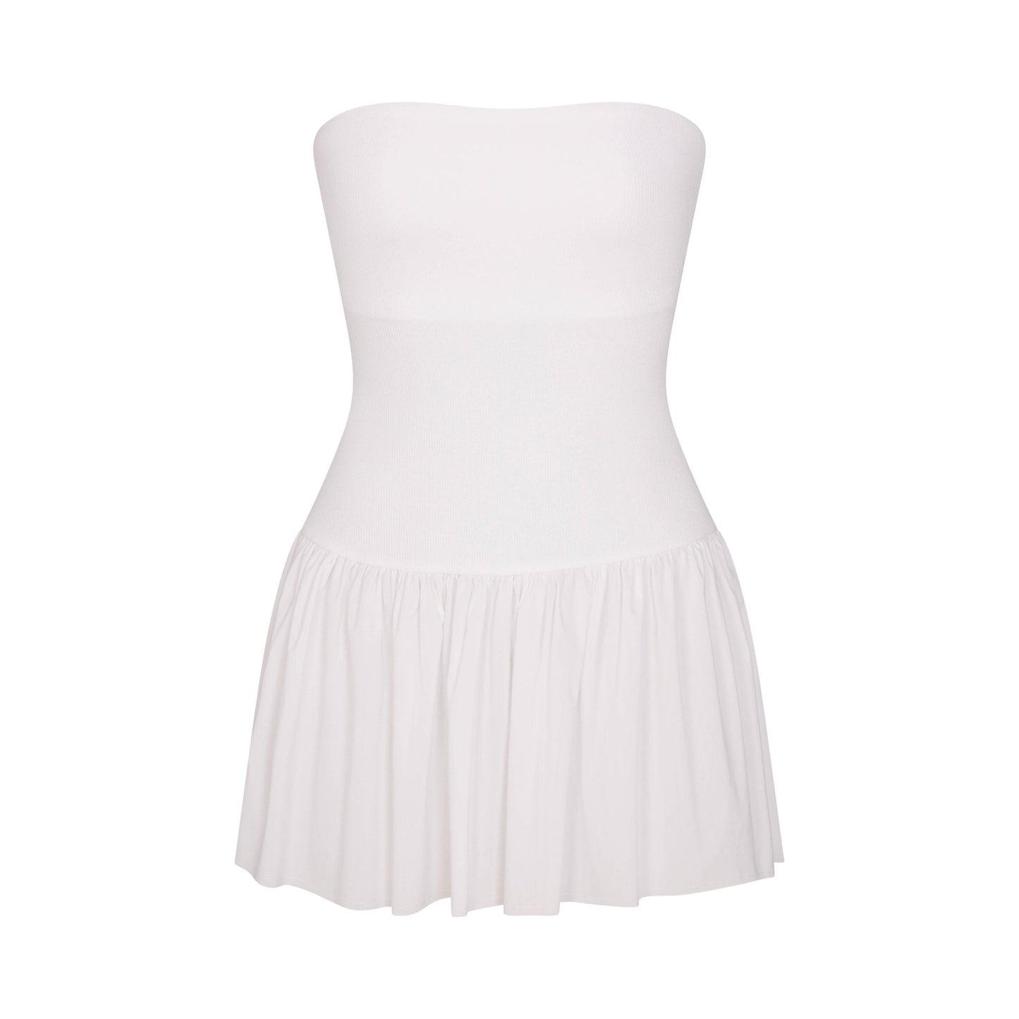 POPLIN APPAREL MINI TUBE DRESS | SNOW