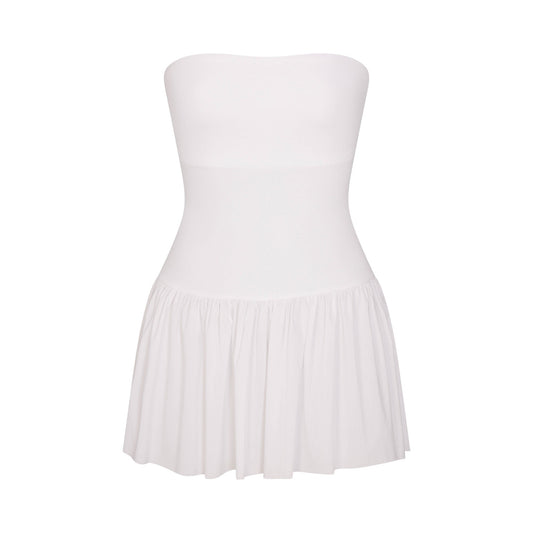 POPLIN APPAREL MINI TUBE DRESS | SNOW