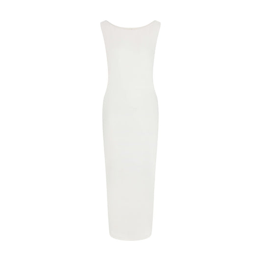 SMOOTH LAYERS CUT OUT LONG DRESS | EGRET