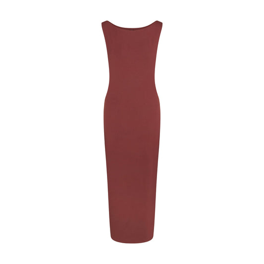 SMOOTH LAYERS CUT OUT LONG DRESS | HENNA
