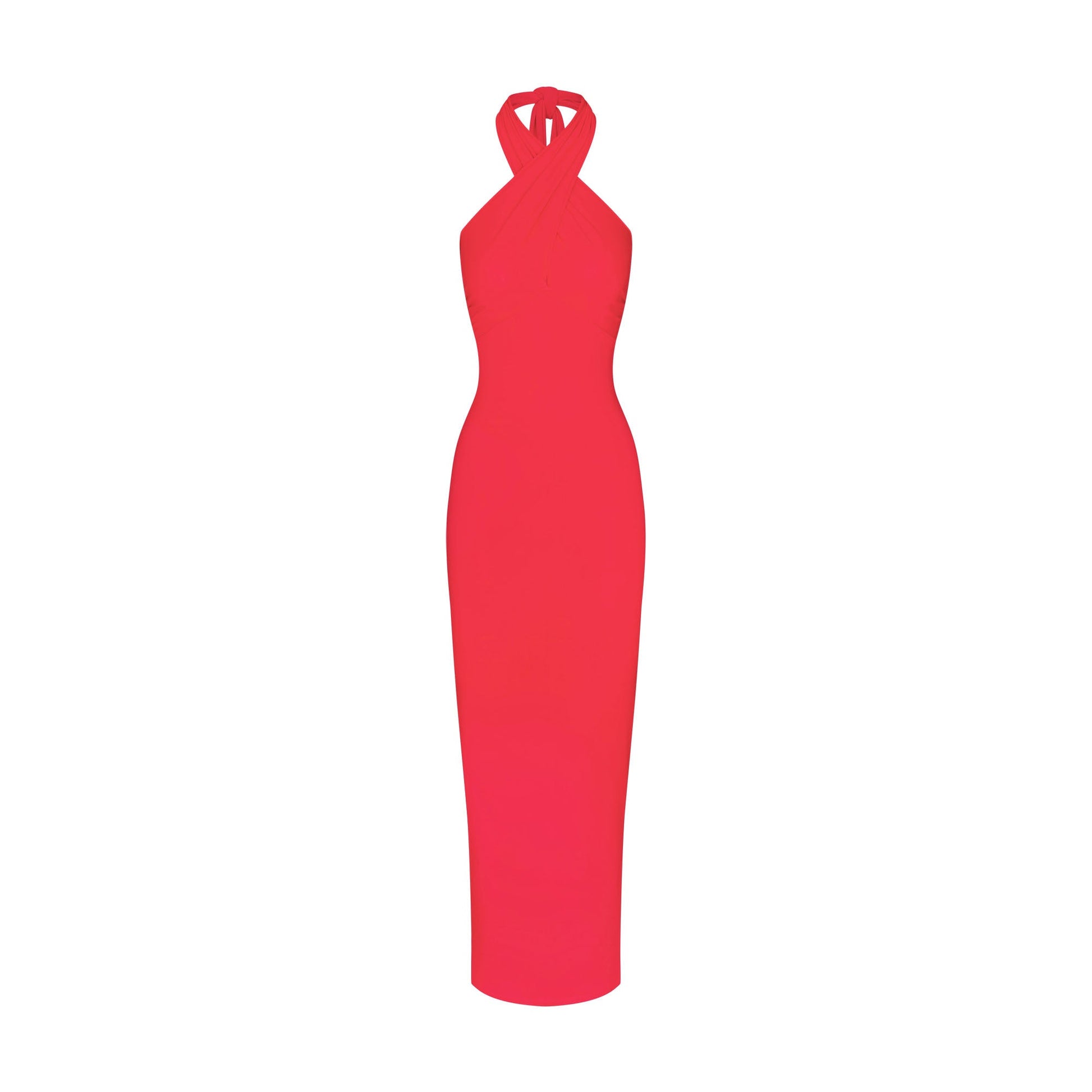 SMOOTH LAYERS CONVERTIBLE LONG DRESS | CARMINE