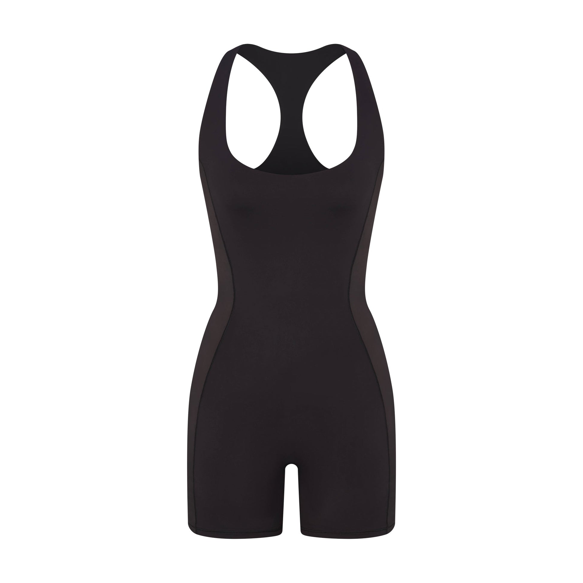 NikeSKIMS MATTE SHINE MIX RACERBACK 5" ONE PIECE | OBSIDIAN AND IGNEOUS