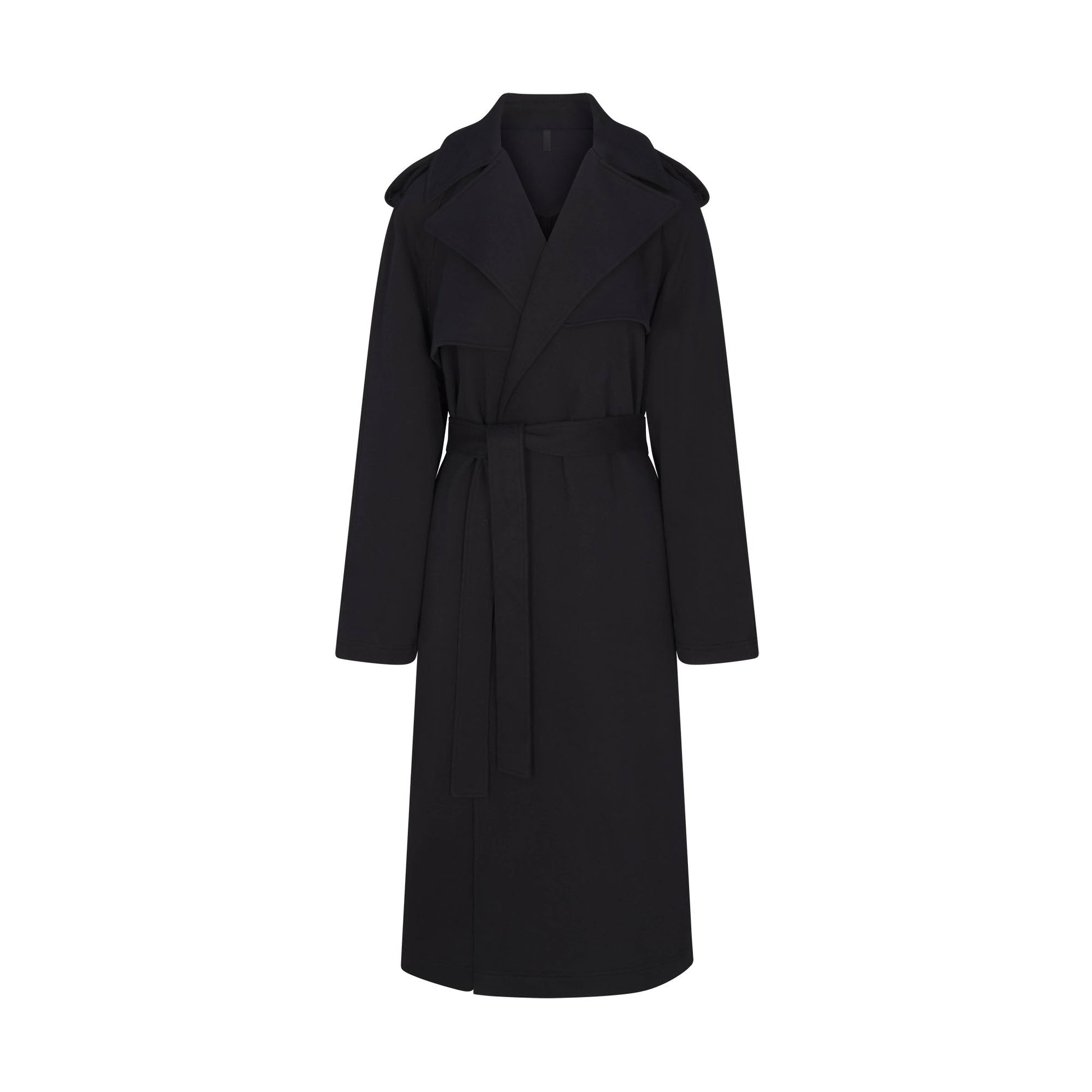BOYFRIEND FLEECE OVERSIZED TRENCH COAT | ONYX
