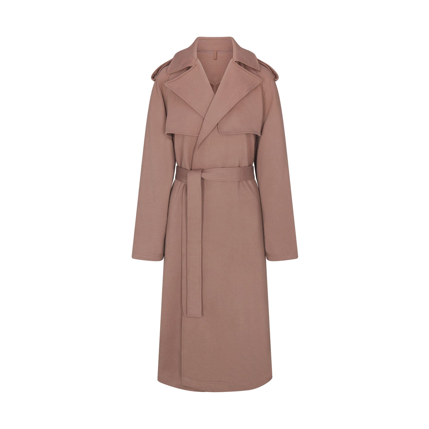BOYFRIEND FLEECE OVERSIZED TRENCH COAT | UMBER