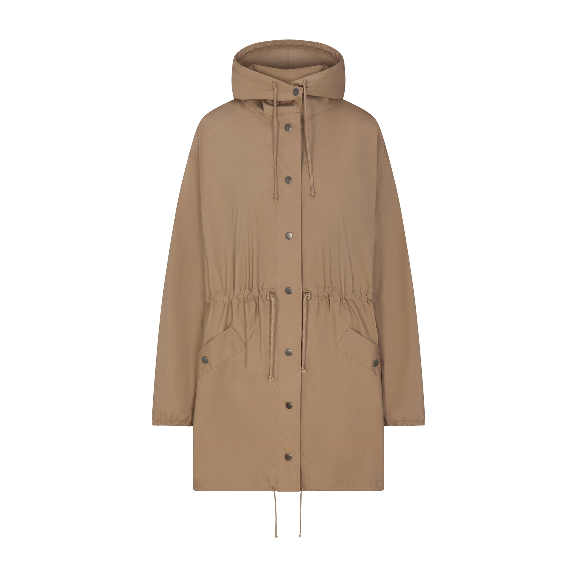 WOVEN COTTON OVERSIZED ANORAK | DESERT